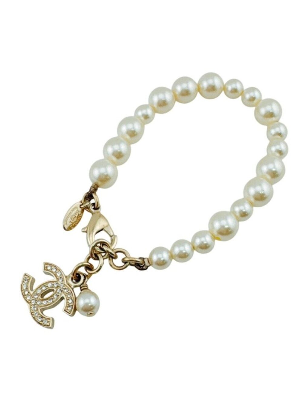 Chanel CC Logo Pearl Bracelet